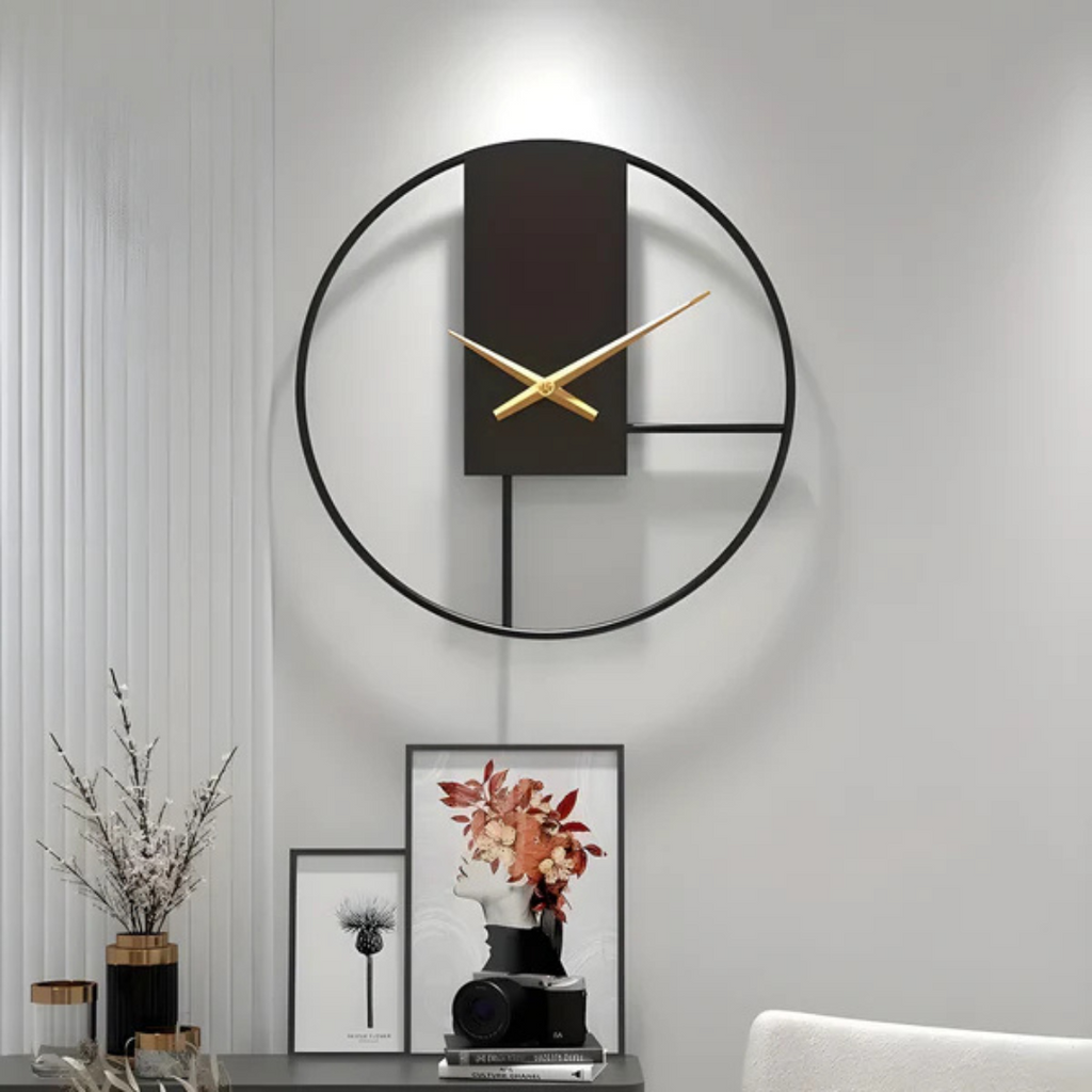 Aurum | Large Wall Clock Modern Black 40 cm Minimalistic
