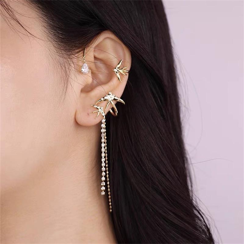 Rhinestone Swallow Earrings