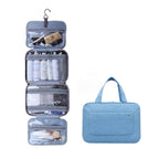 Travelique Travel Cosmetic Organizer | Compact & Water-Repellent | With 4 Compartments & 360° Hook | For Women & Men