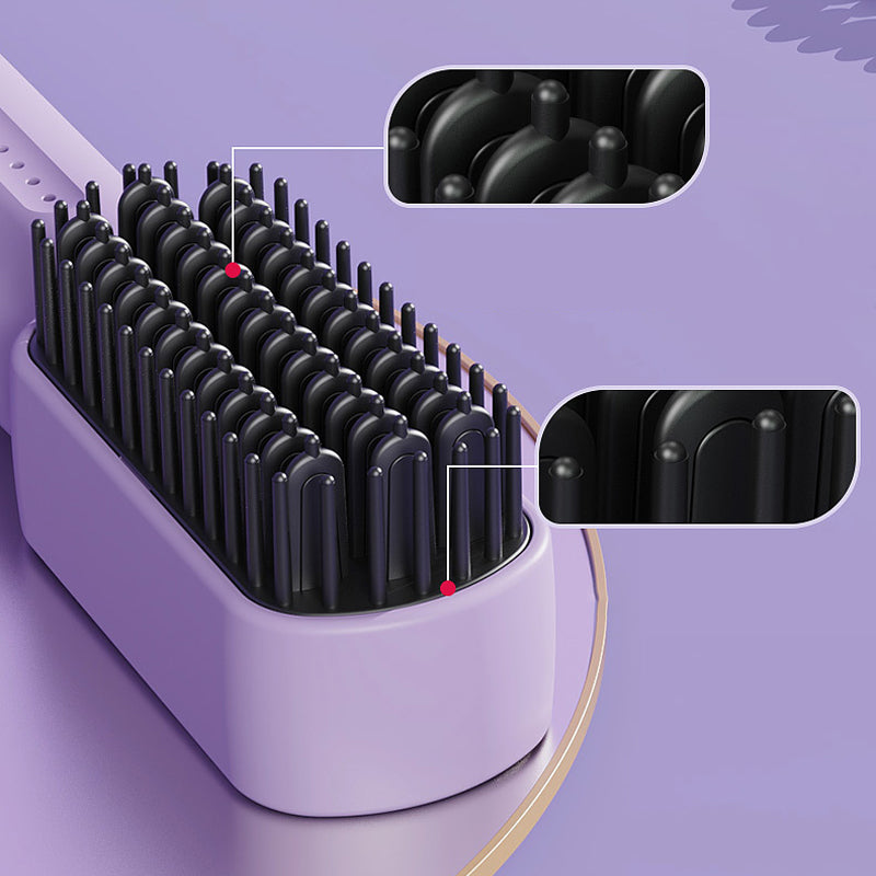 Portable negative ion hair straightener comb