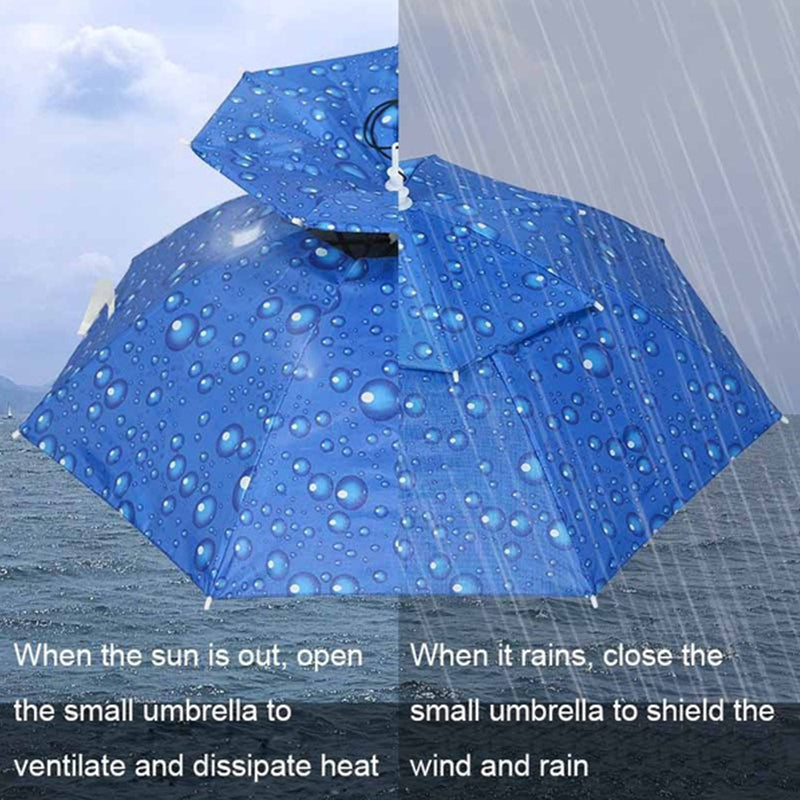 Outdoor Double-Layer Rain Umbrella Hat