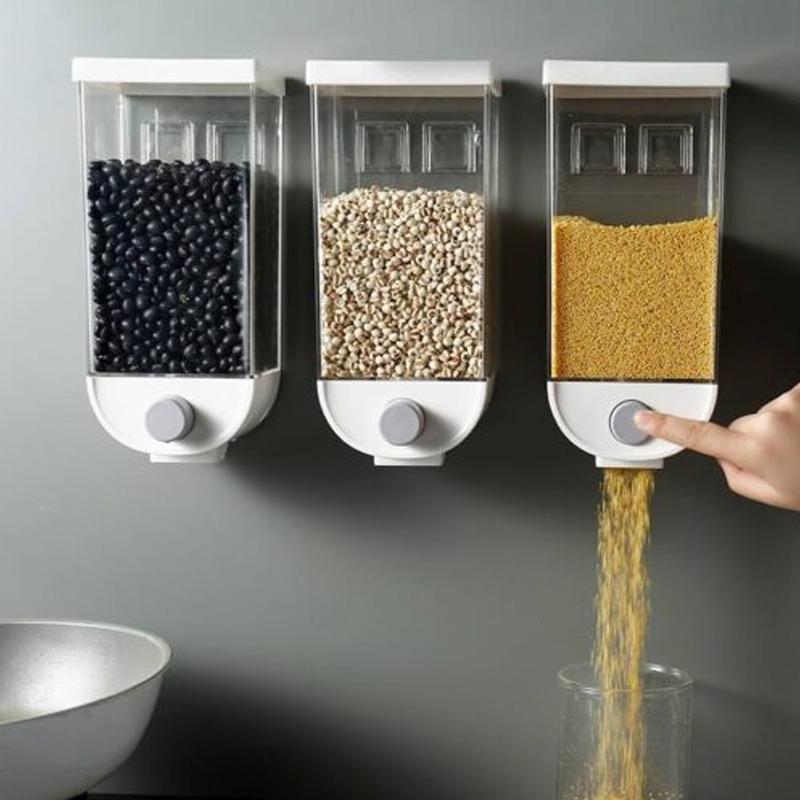 Wall-mounted kitchen storage for cereals