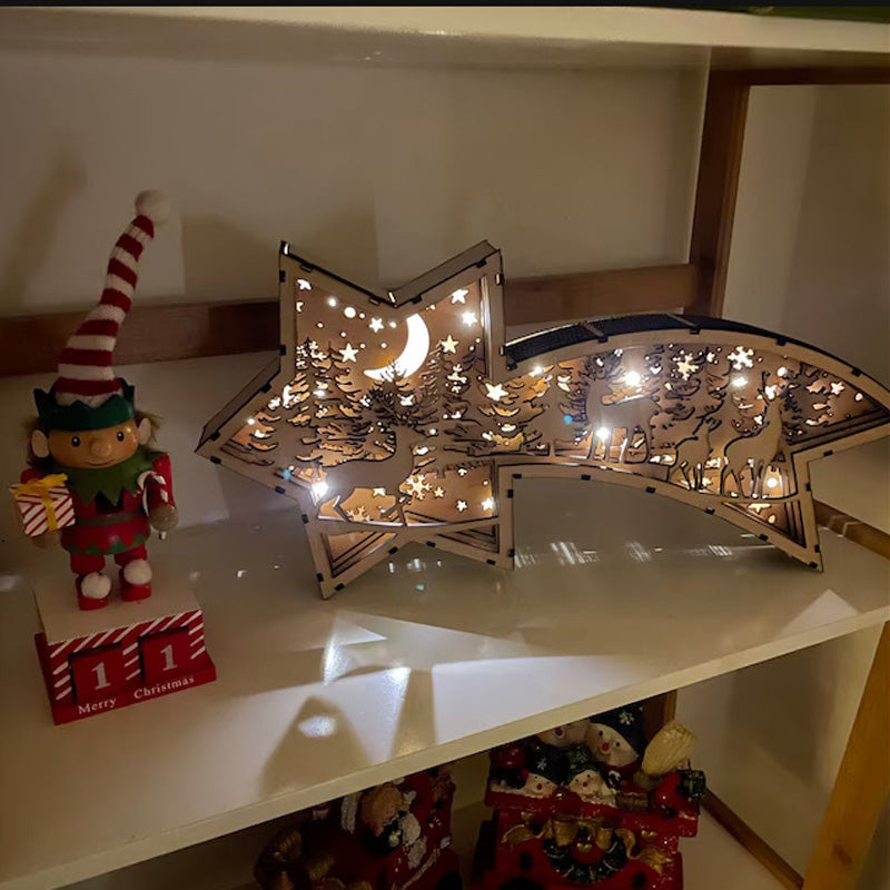 LED Wood Christmas Star Light