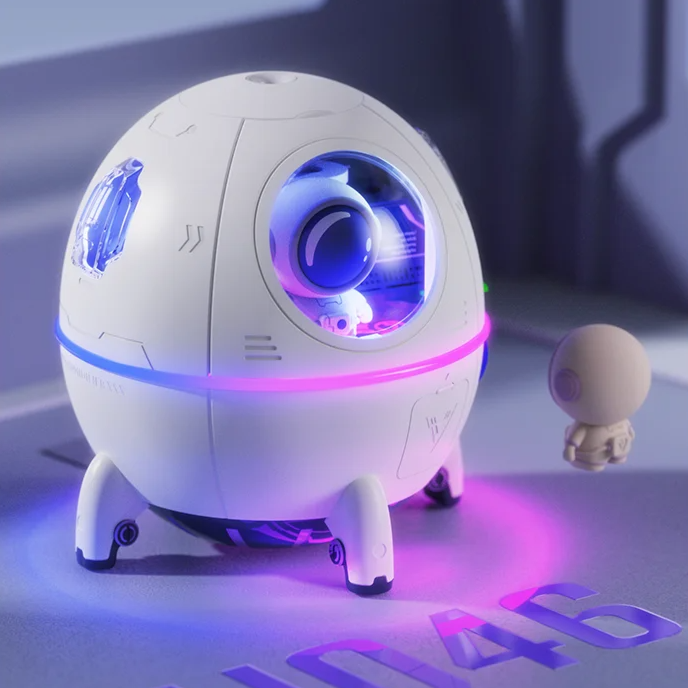 USB rechargeable aromatherapy diffuser with 7 colors mood light | 220mL room capsule humidifier - Ermius