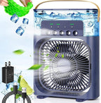 Spray cooling fan with watering can