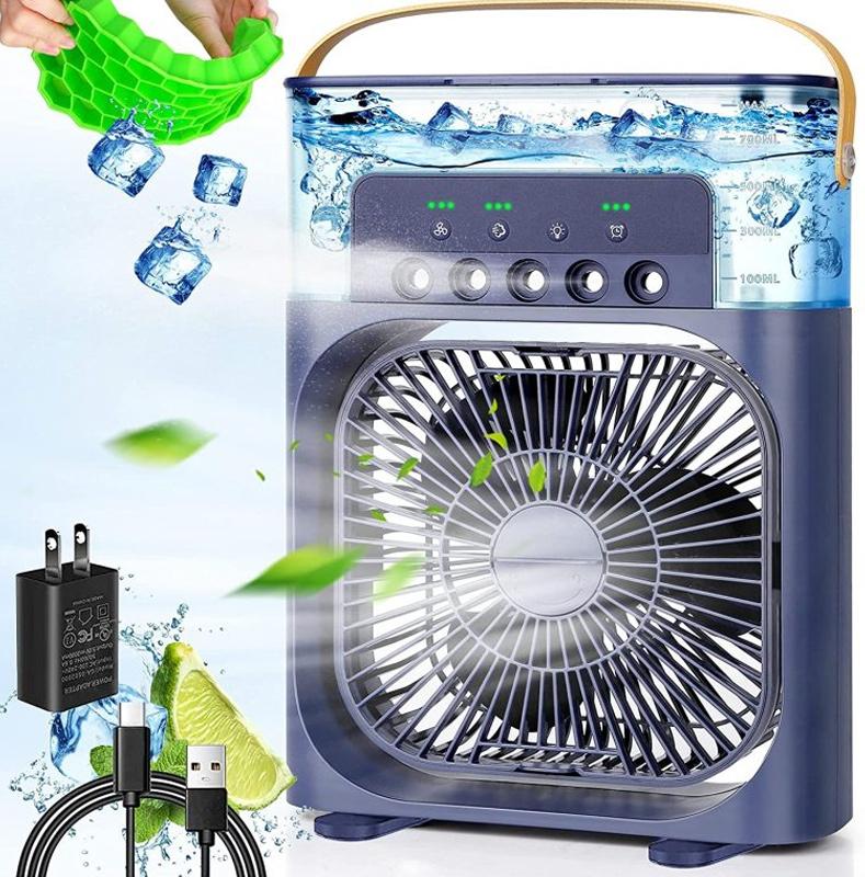 Spray cooling fan with watering can