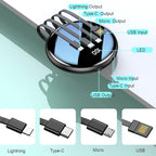 20000mAh Ultrathin Portable Power Bank, with LED Battery Display and Built-in Charging Cables, for Travel, Work & More