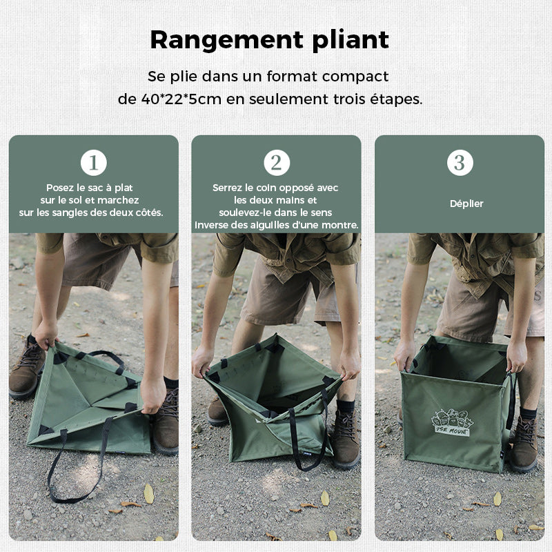 Foldable multifunctional trash can for outdoor use