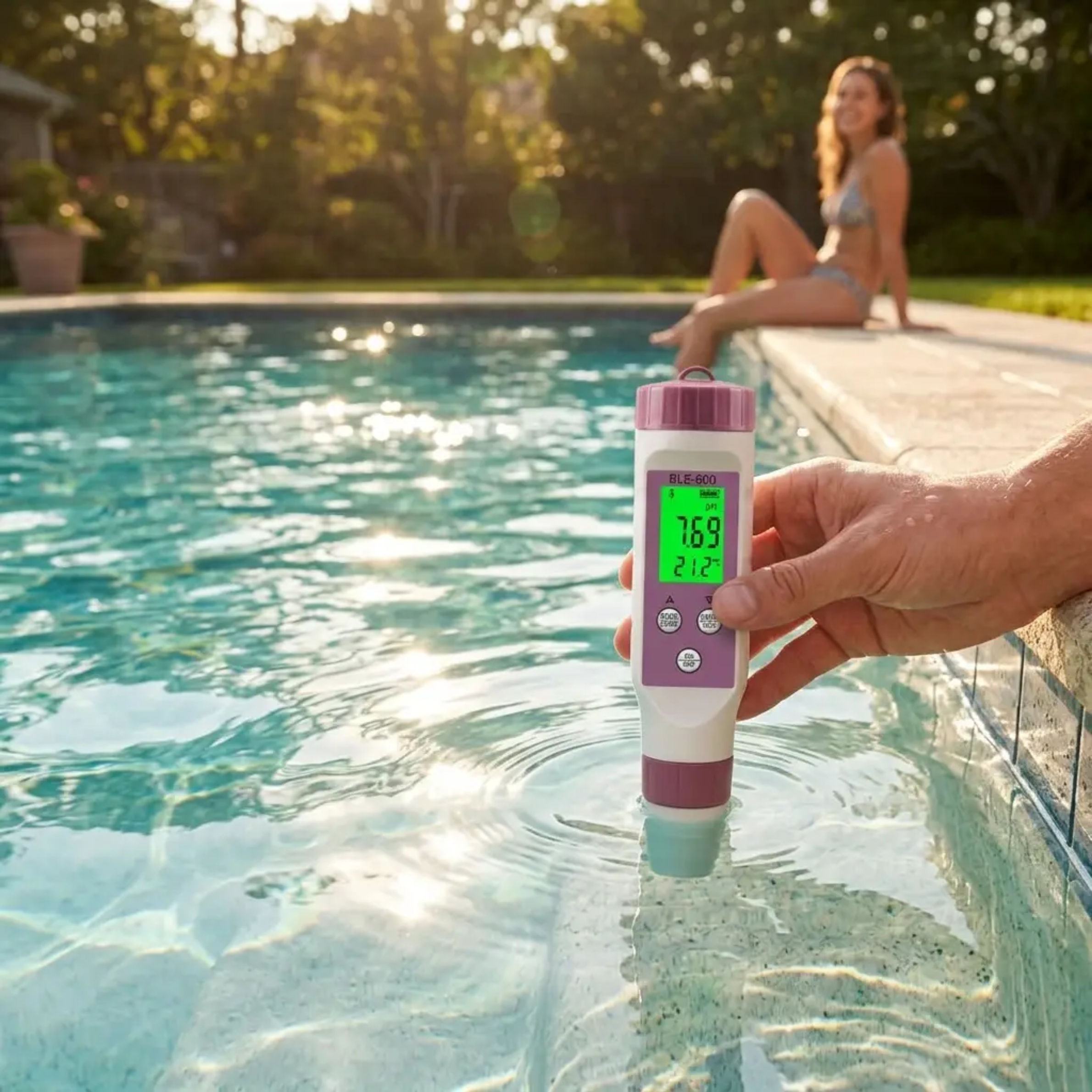 Digital Pool Tester – Measuring device for pH and chlorine for easy pH measurement in pool water