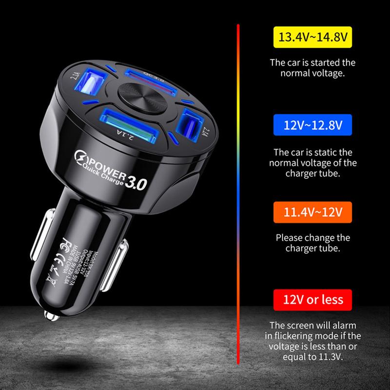 4 Ports USB Car Charger Fast Charging