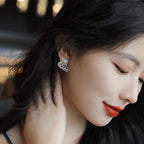 Butterfly earrings with pearls and diamonds