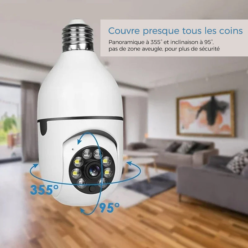 Wireless security camera without cables with light bulb