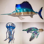Sea creature ornaments made of metal
