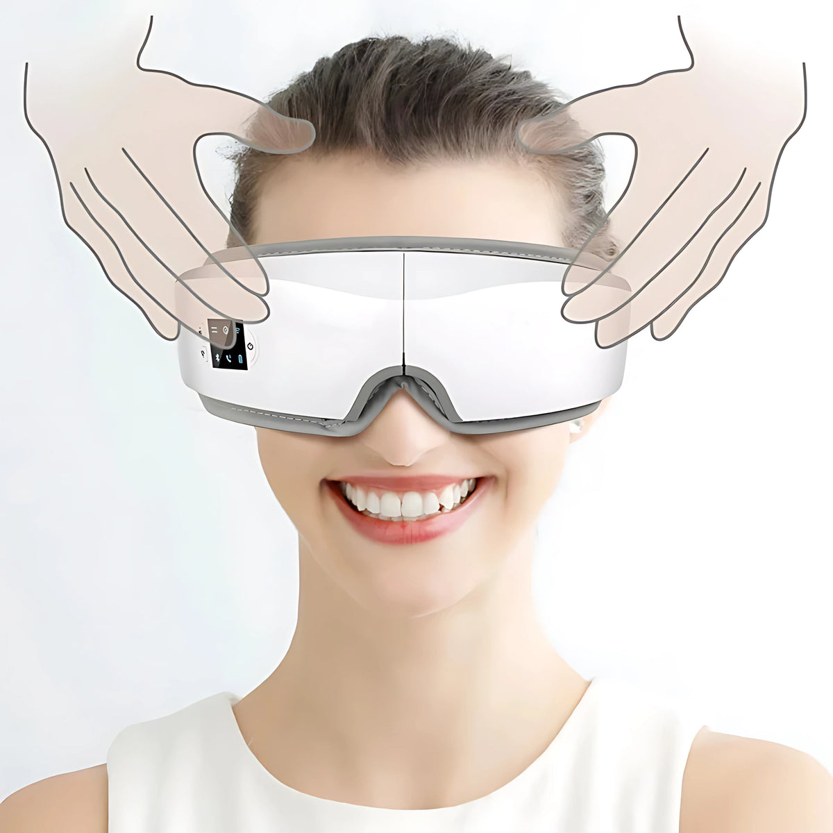 Vistella | 4D Smart Eye Massager - Air Pressure - Vibration - Heat Therapy for Eye Strain Fatigue - Sleep Improvement