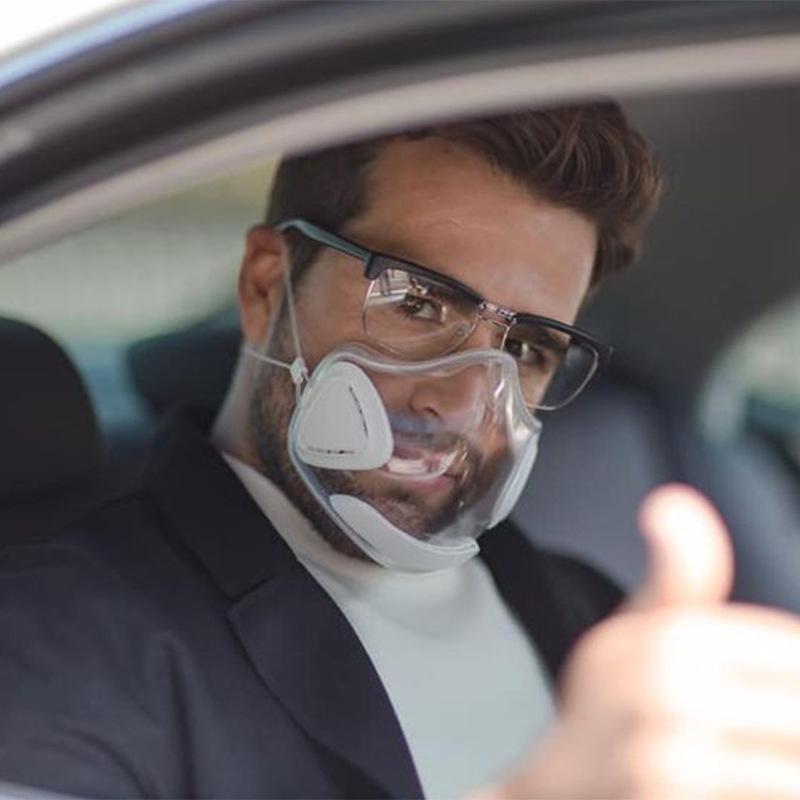 Transparent and reusable face shield