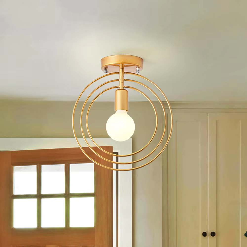 Modern Ring-shaped Ceiling Lamp Gold