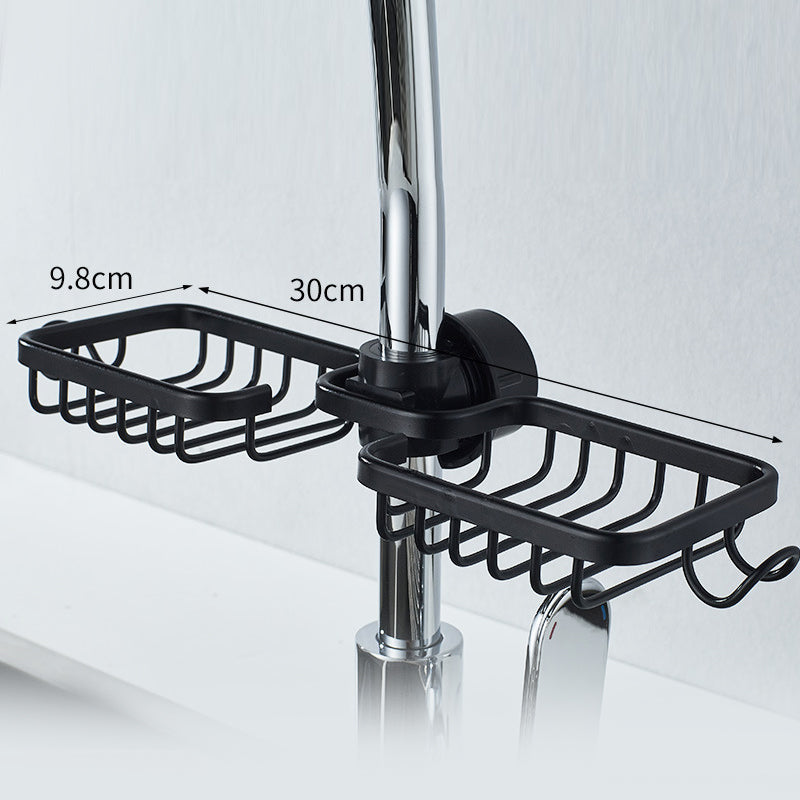 Shower holder for Shampoo & Soap – Stainless Aluminium – Silver or Black – No Drilling