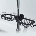 Shower holder for Shampoo & Soap – Stainless Aluminium – Silver or Black – No Drilling