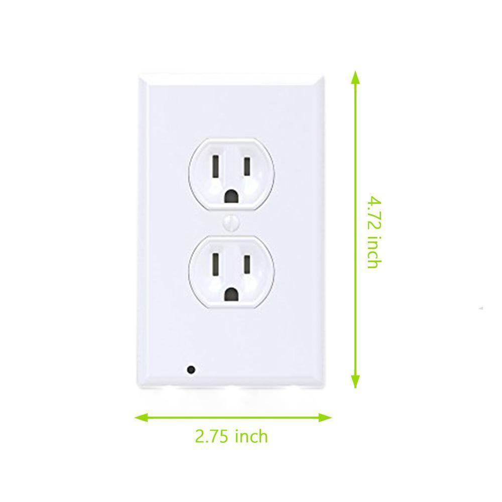 Outlet wall plate with LED night lights