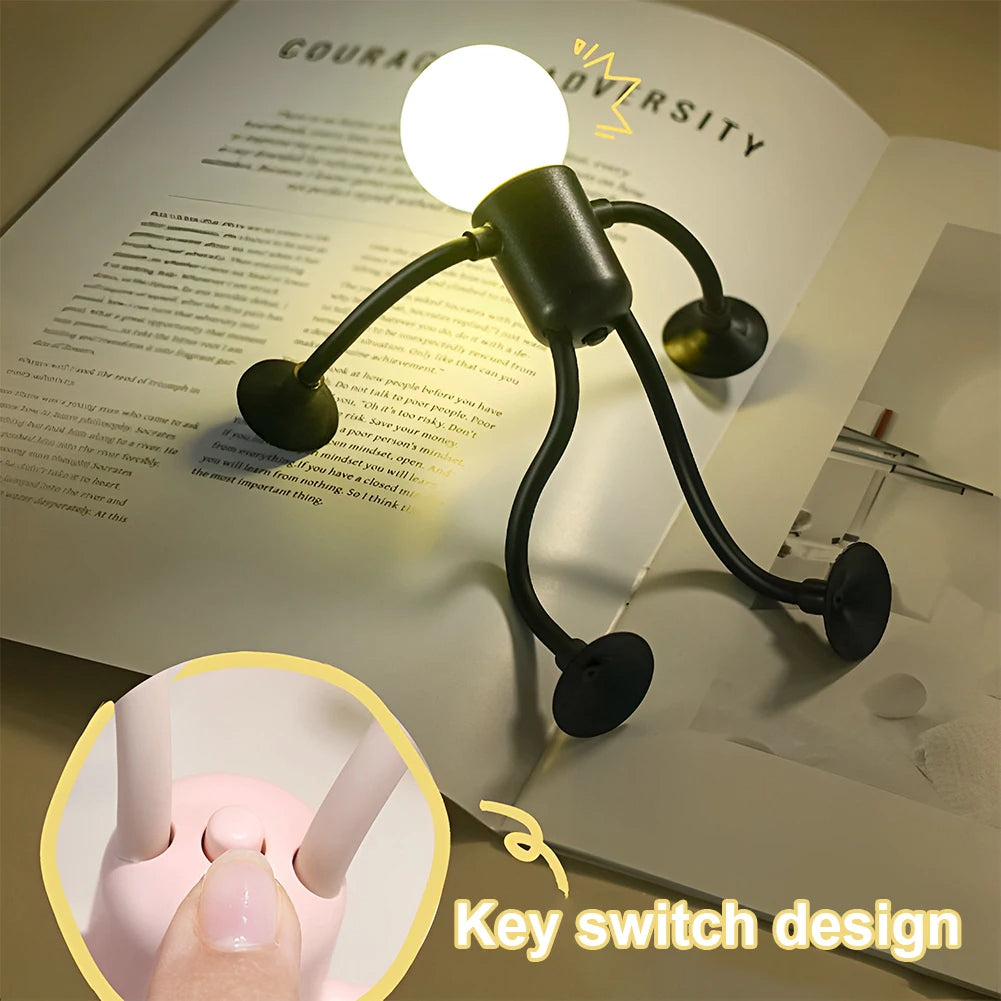 Creative Bendable Cartoon Night Light with Suction