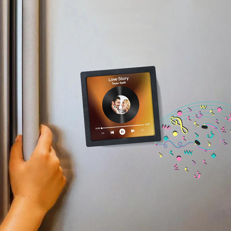 Music refrigerator magnet with adjustable volume