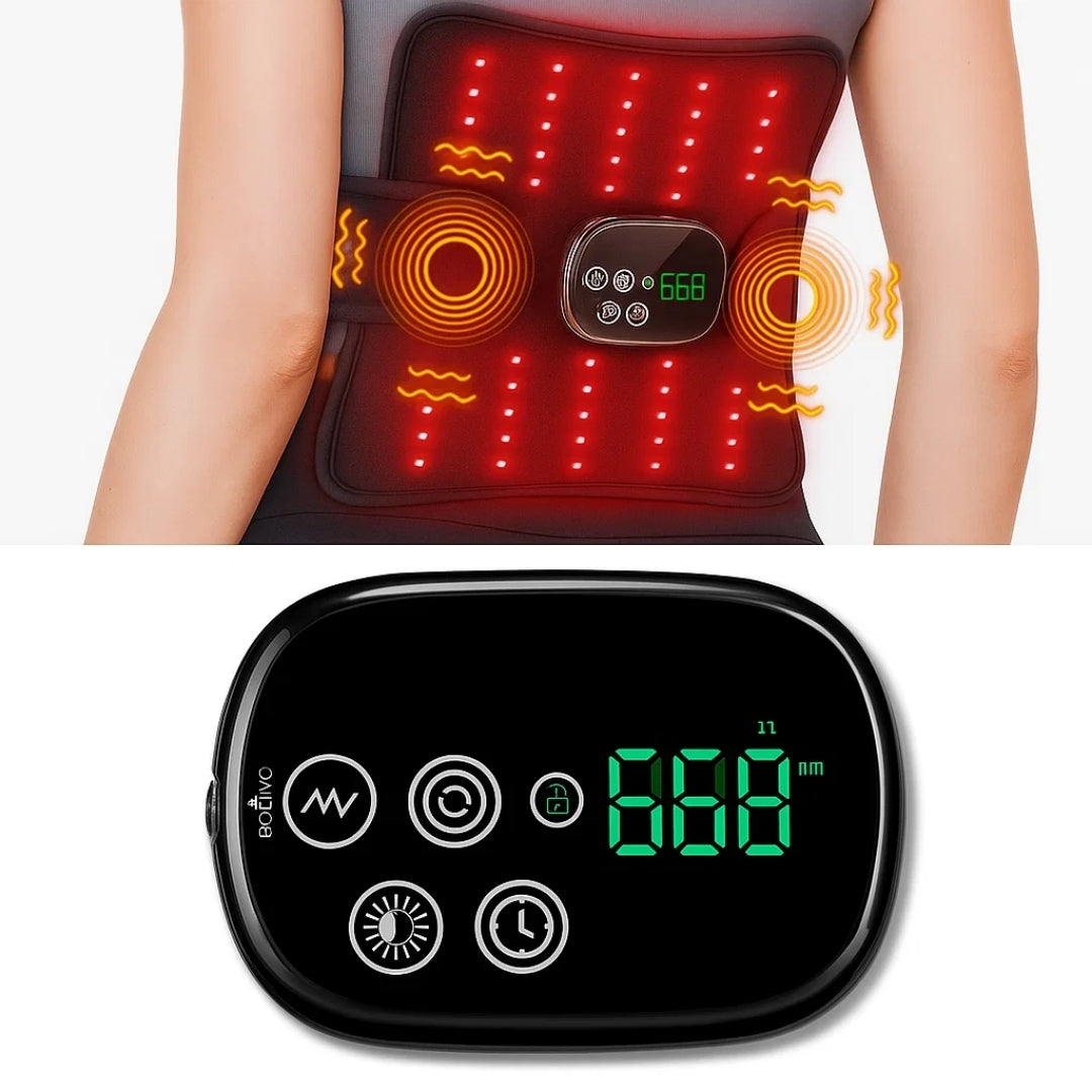 Red Light Therapy & Vibration – Rechargeable Heated Wrap – Eases Back Pain, Stiffness & Muscle Aches