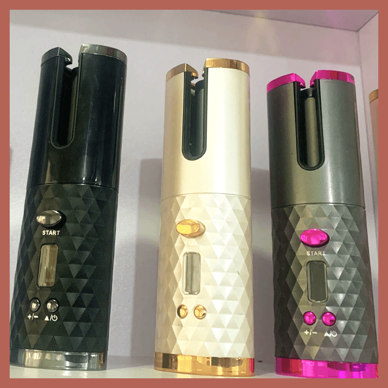 Cordless automatic rotating curling iron