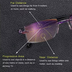 2024 new high hardness anti-blue light sapphire reading glasses dual focus intelligent reading glasses
