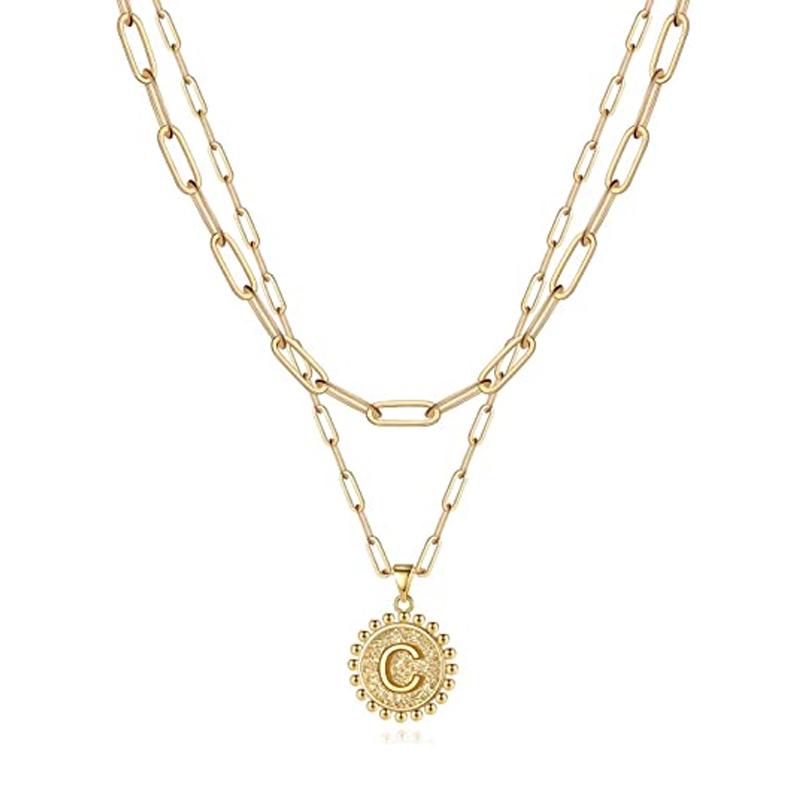 Golden Initial Necklaces for Women