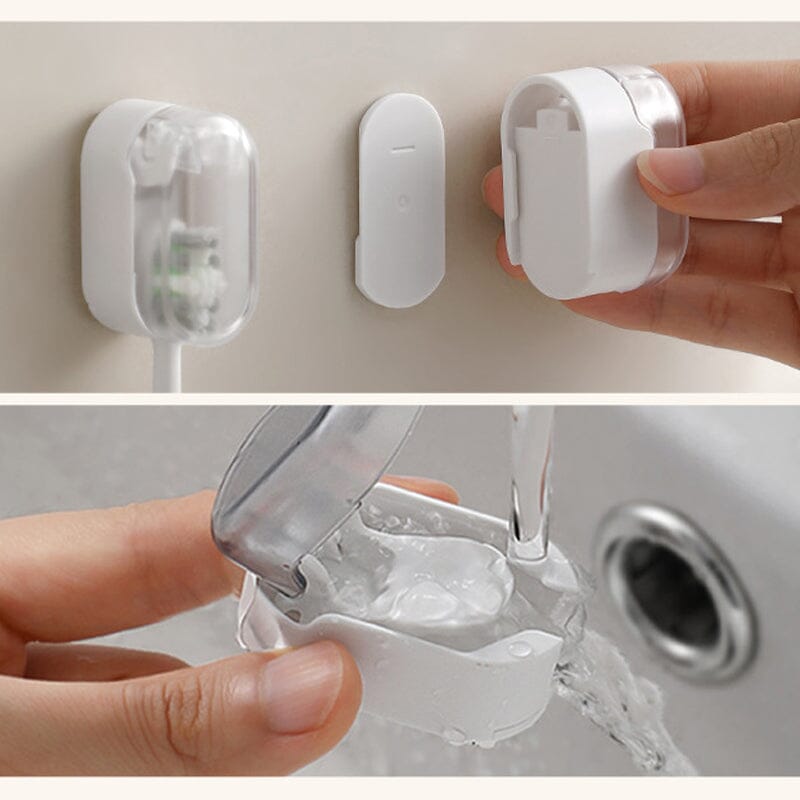 Wall-mounted toothbrush holder with cover