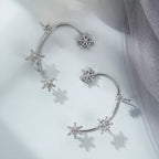 Diamond And Zirconia Earrings Without Holes