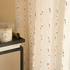 Sugar Bean Rainbow Embroidered Tulle Curtain Panel