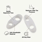 ToeGuard Orthopedic Toe Spacers | Bunionette Corrector - Little Toe Straightener - for Bunions - Hammertoe and Toe Alignment