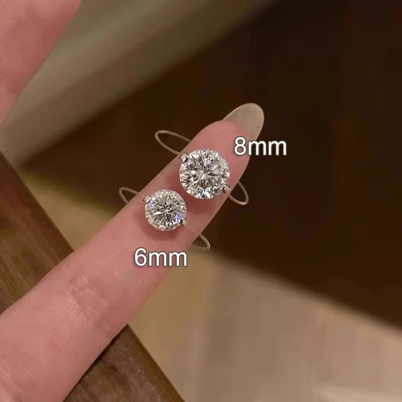 S925 1-2 Carat Moissanite Invisible Band Ring