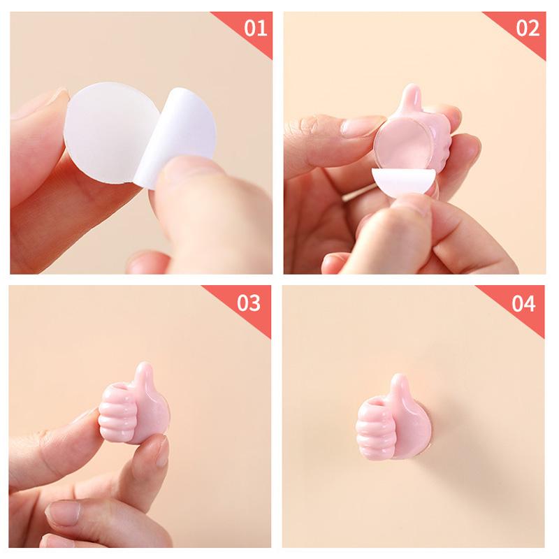 Small Hand Hook with Glue, 4 Pieces