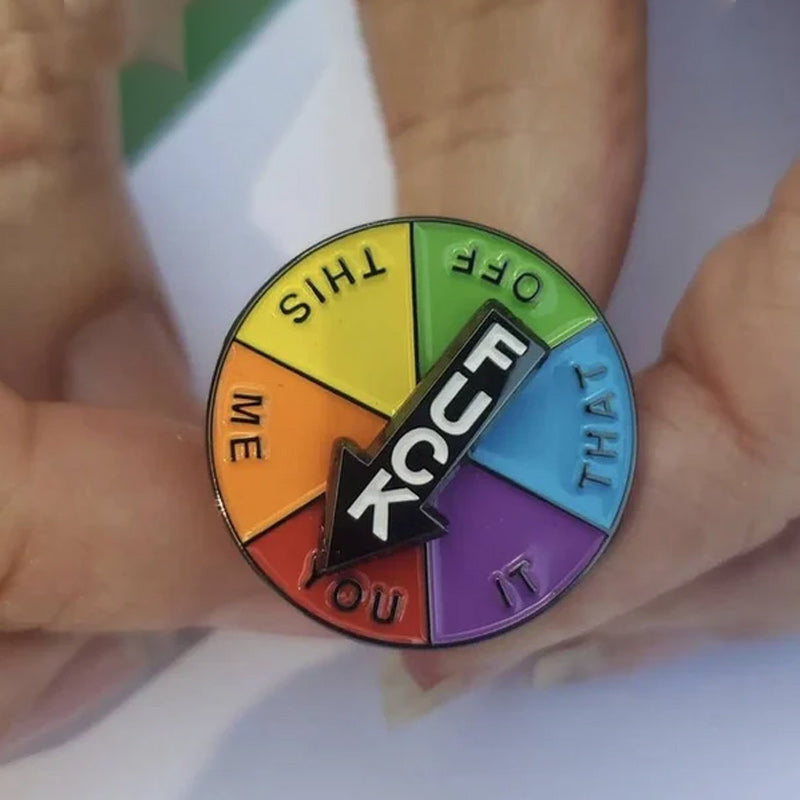 Funny rotating badge