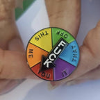 Funny rotating badge