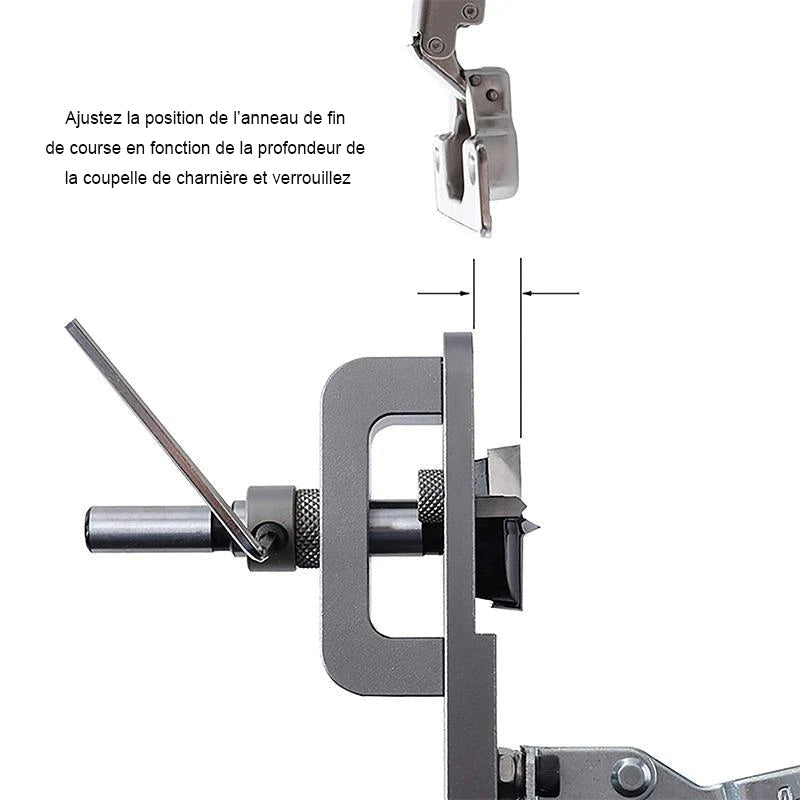 Hidden hinge template 35 mm for woodworking
