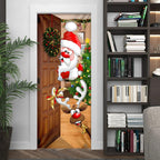 Christmas Door Decoration | Fabric Door Cover | Washable & Reusable