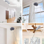 Extendable washable curved microfiber duster