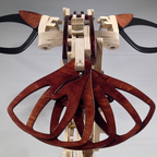 Wood artificial hummingbird sculpture