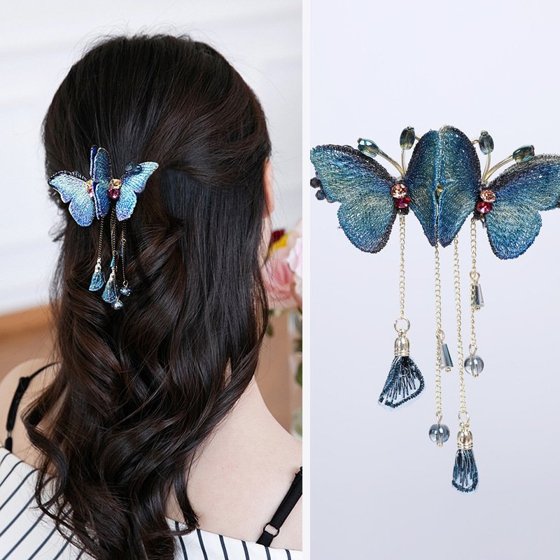 Dreamy butterfly hair clip with fringes