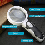 20X magnifying glass with LED light