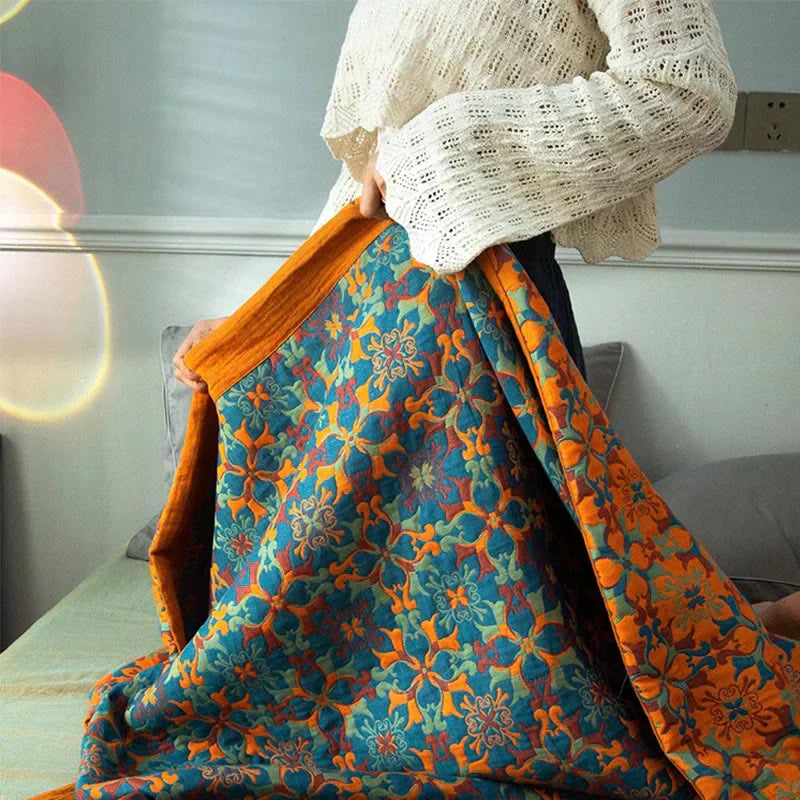 & Blue Pattern Six-layer Cotton Quilt - TerraLoom