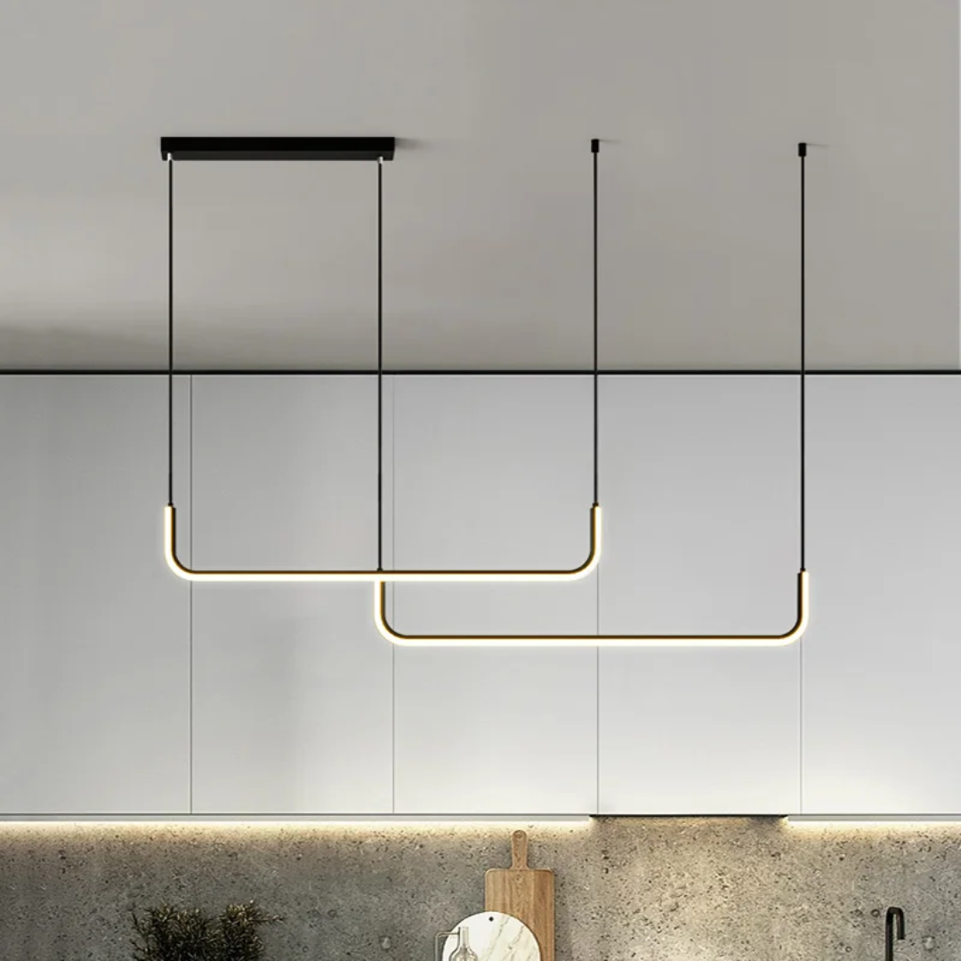 Dimmable Warm-White LED Pendant Lamp with Adjustable Height for Dining Tables