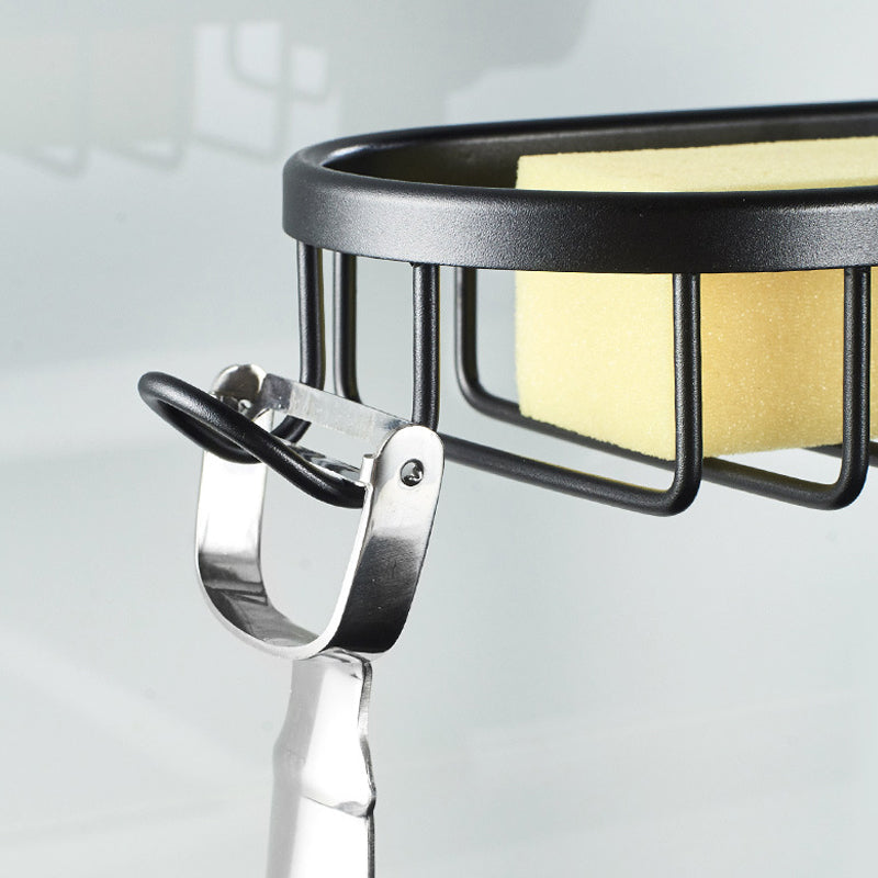 Shower holder for Shampoo & Soap – Stainless Aluminium – Silver or Black – No Drilling