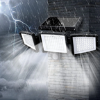 Solar-powered security light with motion detector – LED outdoor spotlight for home and garden