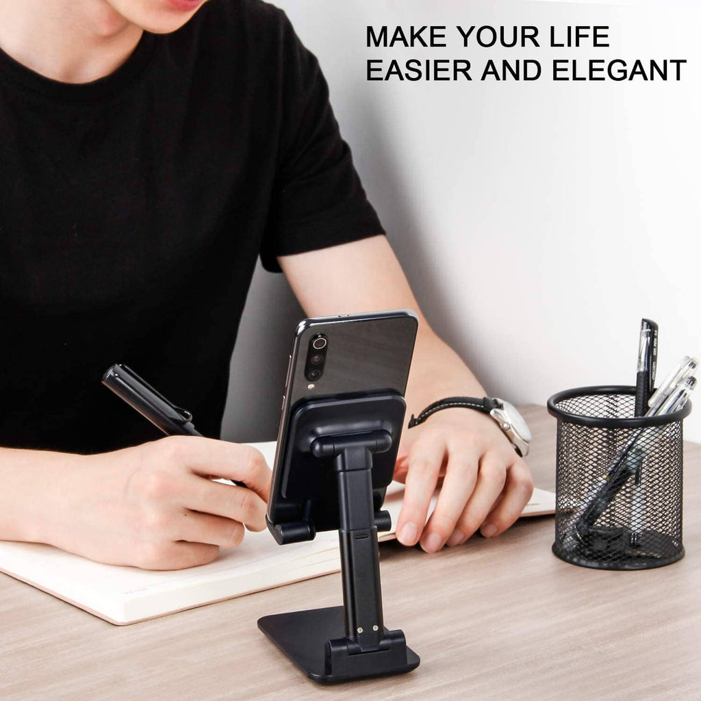 Foldable or white pole phone desk holder