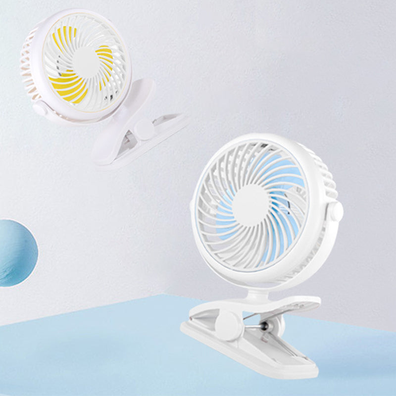 Portable Clamp Fan with 360° Rotation – USB & Rechargeable Battery