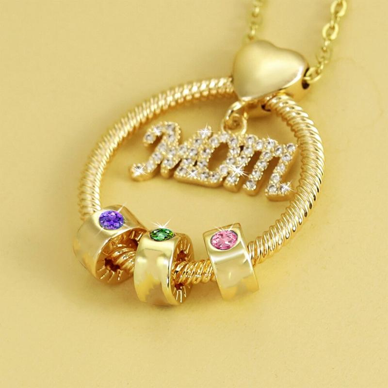 Birthstone necklace for the mother